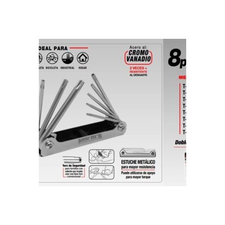 Juego de Llaves Hexagonales TORX tipo navaja