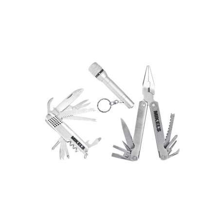 KIT MULTIHERRAMIENTA NAVAJA MULTIUSOS CON LAMPARA 3 EN 1