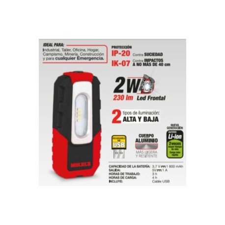 Lampara LED Recargable 2 w