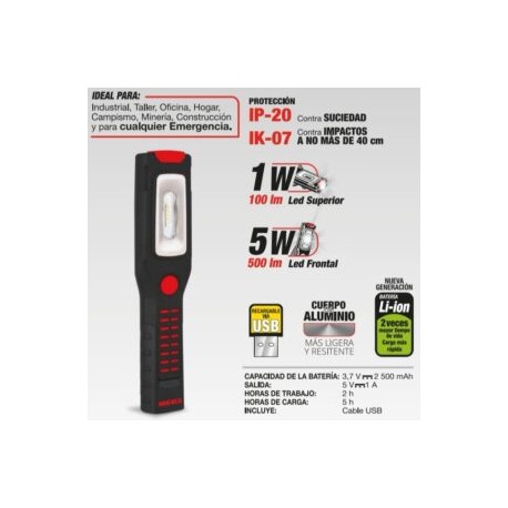 Lampara LED Recargable 5 w