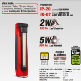 Lampara LED Recargable Multifunción 5 w