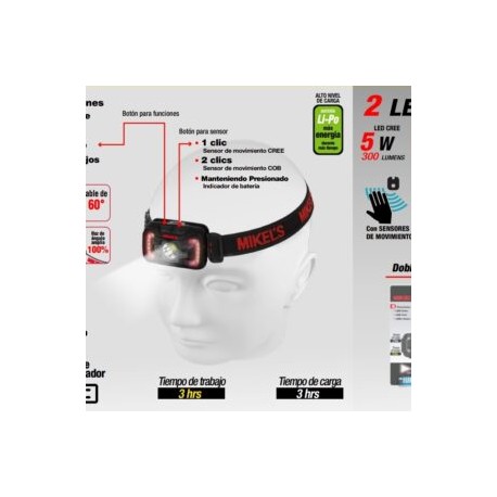 Lámpara LED Recargable tipo Minero 5w