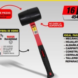Mazo de Hule con Mango de Fibra de Vidrio