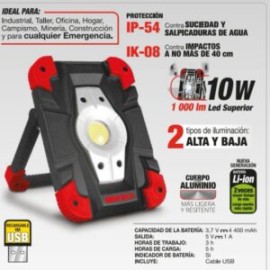 Reflector  LED Recargable  para Uso Rudo