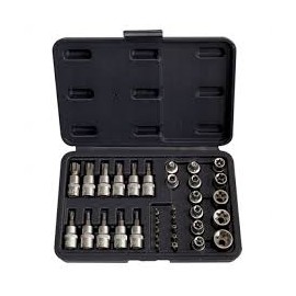 JUEGO ESPECIAL DE PUNTAS TORX Y SPLINE AUTOMOTRIZ 34 PIEZAS
