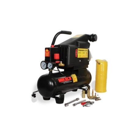 COMPRESOR DE AIRE 1 HP CON 19 ACC. NEUMATICOS